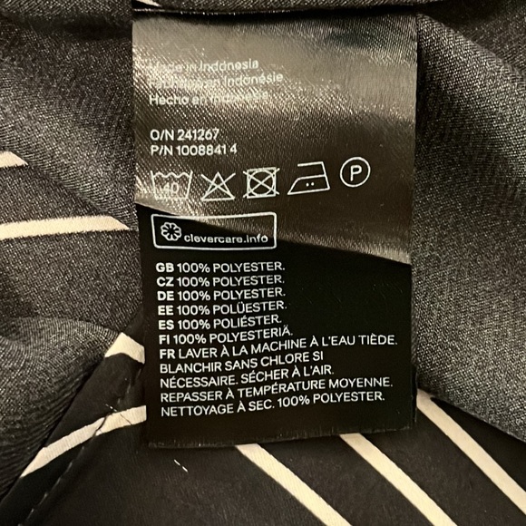 H&M Women’s Size Medium Long Satin Sheath Dress With Belt Black and White - Picture 12 of 14